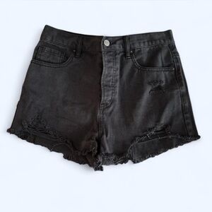 PacSun Black Ripped Jean Shorts